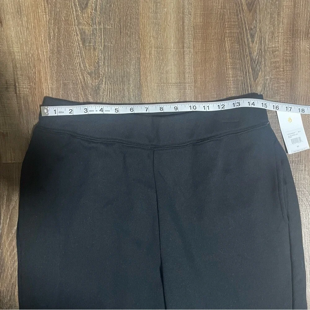 Spiritual Gangster‎ Womens Slim Wide Leg Pant Black Side Slit Athleisure Medium